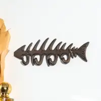 Крючки настенные &laquo;Рыбий скелет&raquo;, ключница декоративная, чугун, 19.7&times;6.5&times;1.5 см