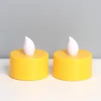 Светодиодные свечи, ночники LED RISALUX &laquo;Добра и света!&raquo; набор 2 шт., жёлтые, RGB, 3.5&times;3.5&times;4 см