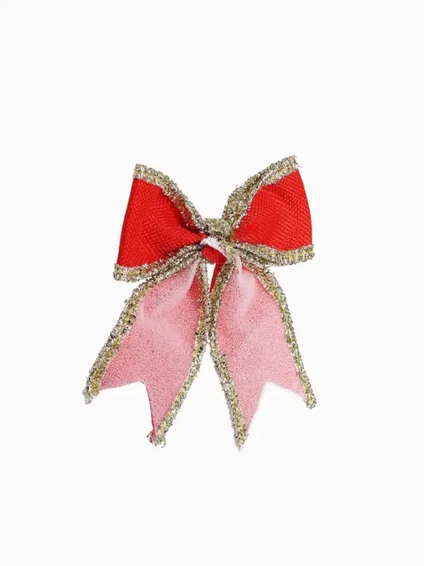 Ёлочные игрушки 2 шт. &laquo;Зимнее волшебство. Бант классический&raquo; пластик, 14&times;14 см, красный