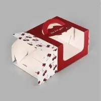 Коробка под бенто-торт с окном &laquo;От всей души&raquo;, 15,5 х 15,5 х 10 см