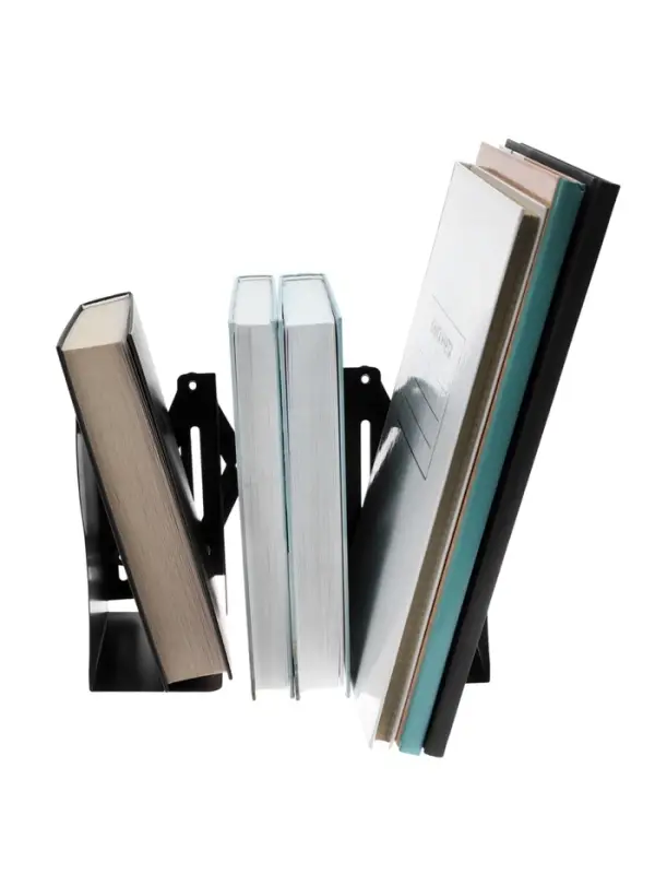 Подставка для книг раздвижная 3 отделения, металл, черная