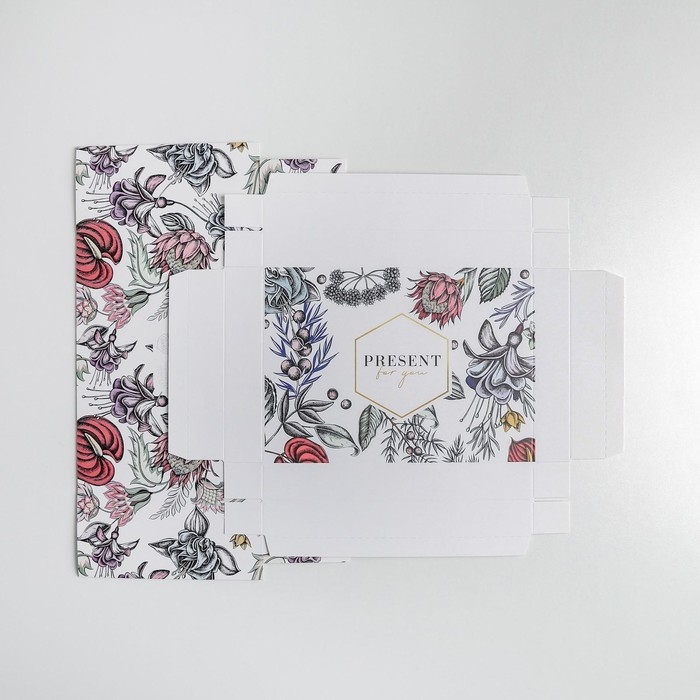 Коробка подарочная складная, упаковка, &laquo;Цветы&raquo;, 21 х 15 х 7 см