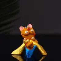 Фигурка полистоун &laquo;Кот в лодке с рыбкой&raquo;, 4.2&times;5.8&times;5.4 см