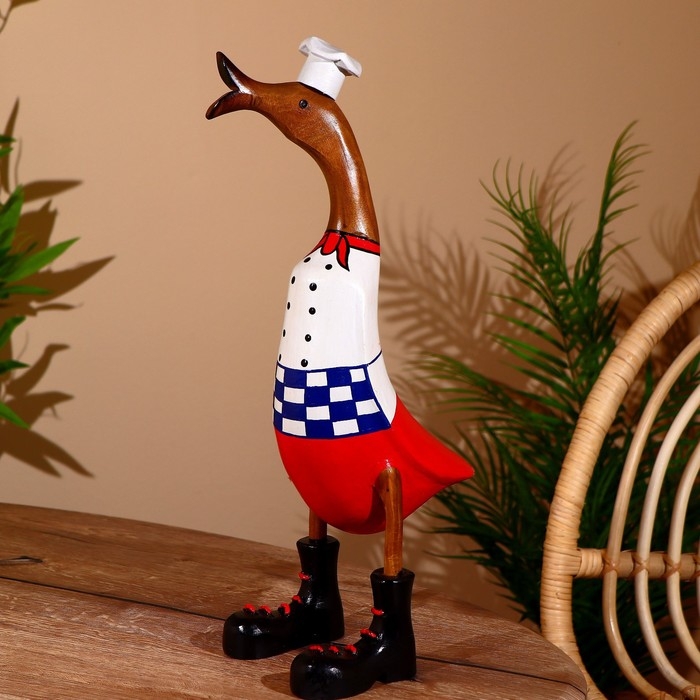 Сувенир "Утка-шеф" дерево 45 см