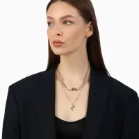 Кулон &laquo;Цепь&raquo;, фламинго, цвет золото