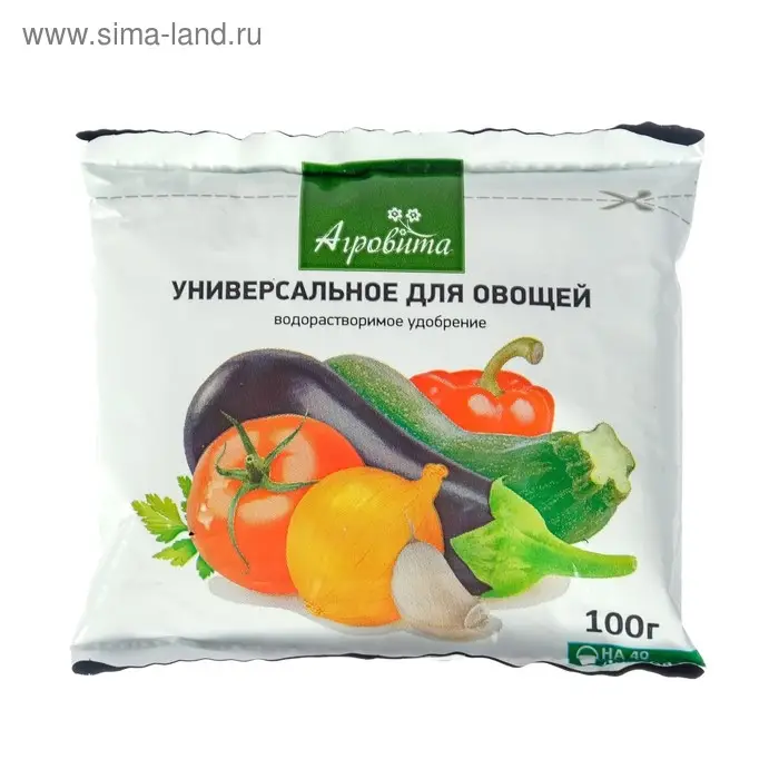 Удобрение минеральное Агровита Для овощей Универсальное, 100 г Удобрение минеральное Агровита Для овощей Универсальное, 100 г