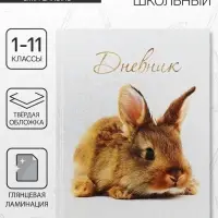 Дневник школьный для 1-11 классов, &laquo;Заяц&raquo;, твёрдая обложка 7БЦ, глянцевая ламинация, 40 листов