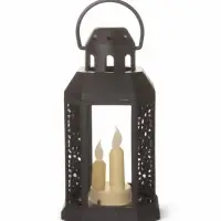 Светодиодная свеча в подсвечнике RISALUX &laquo;Восточные свечи&raquo;, LED-ночник, 1.5 Вт, 3&times;ААА, 15.5&times;15.5&times;34 см