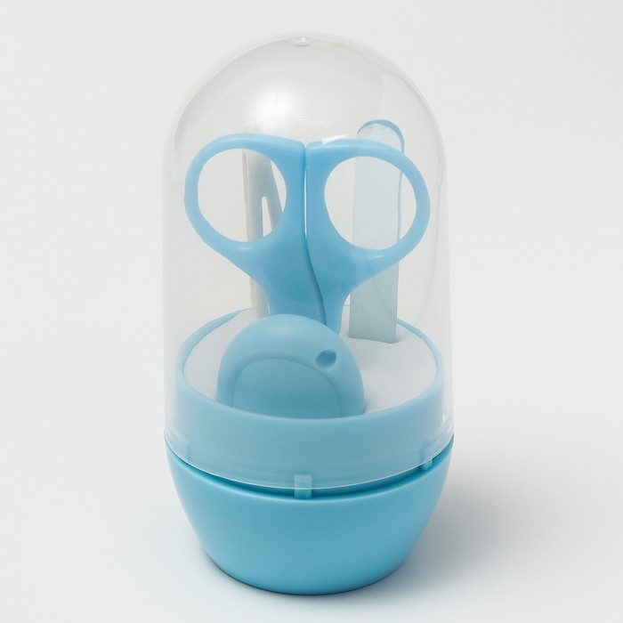 Набор маникюрный детский: ножницы, щипчики, пилочка, пинцет, цвет голубой Набор маникюрный детский: ножницы, щипчики, пилочка, пинцет, цвет голубой