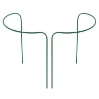 Кустодержатель, d=40 см, h=60 см, ножка d=1 см, металл, набор 2 полудуги, зелёный