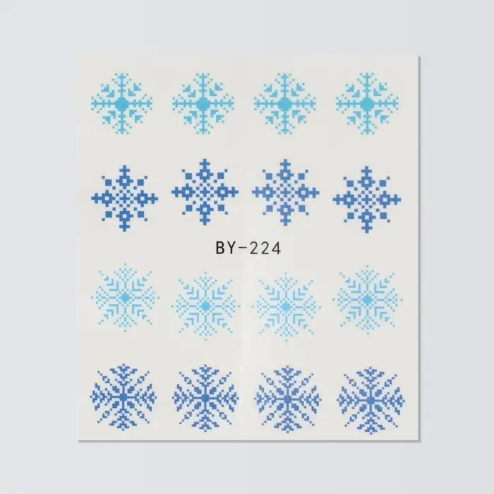 Слайдеры для ногтей «Снежинки», голубые, синие Слайдеры для ногтей «Снежинки», голубые, синие