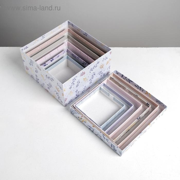 Набор подарочных коробок 6 в 1 «Нежность», 10 х 10 х 6 - 20 х 20 х 11 см , Новый год