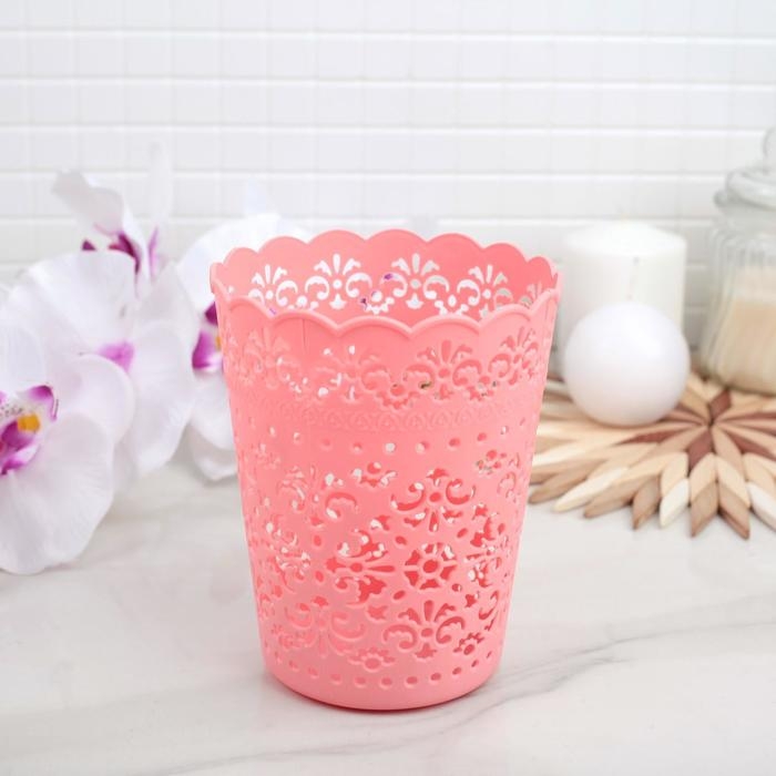 Корзина для хранения «Кружевной узор», 11×11×14 см, цвет МИКС Корзина для хранения «Кружевной узор», 11×11×14 см, цвет МИКС