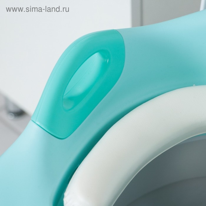 Детская накладка - сиденье на унитаз, мягкое, со ступенькой, цвет бирюзовый Детская накладка - сиденье на унитаз, мягкое, со ступенькой, цвет бирюзовый