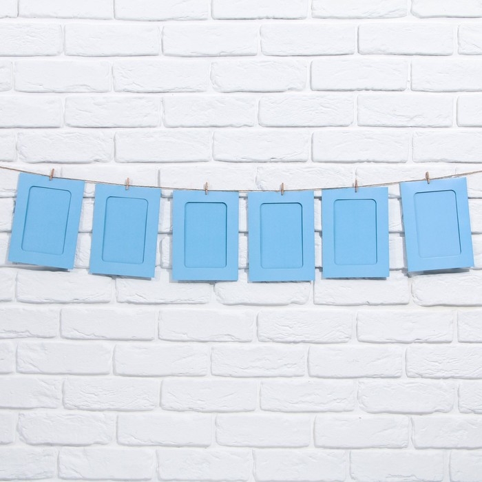 Гирлянда для фотографий с прищепками &laquo;Голубая&raquo;, 6 шт.