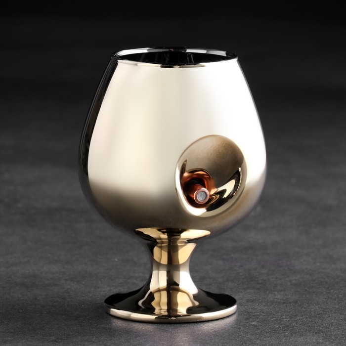 Бокал для коньяка Бокал для коньяка "Непробиваемый. Золотой", с пулей, 390 мл