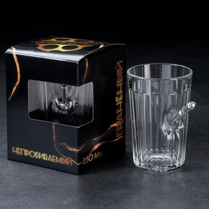 Стакан Стакан "Непробиваемый. Отвертка", граненый, 250 мл