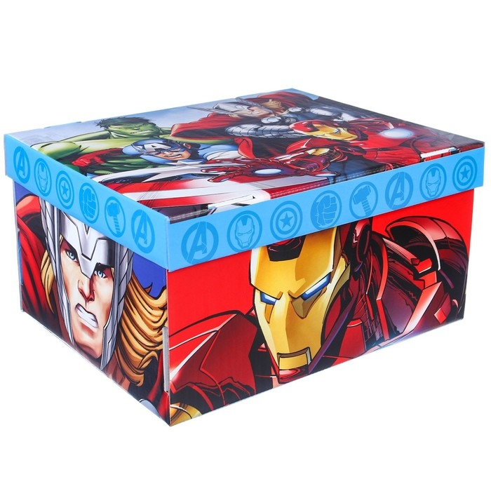 Подарочная коробка с крышкой, складная, 31х25.5х16 см, Мстители Подарочная коробка с крышкой, складная, 31х25.5х16 см, Мстители