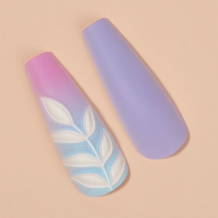 Ногти накладные с кл пластинами 12шт Градиент балерина разноцв к/кор QF Ногти накладные с кл пластинами 12шт Градиент балерина разноцв к/кор QF