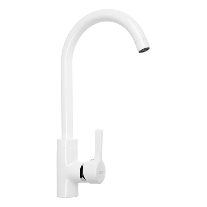 Смеситель для кухни ZEIN Z6971, однорычажный, картридж керамика 40 мм, латунь, белый Смеситель для кухни ZEIN Z6971, однорычажный, картридж керамика 40 мм, латунь, белый