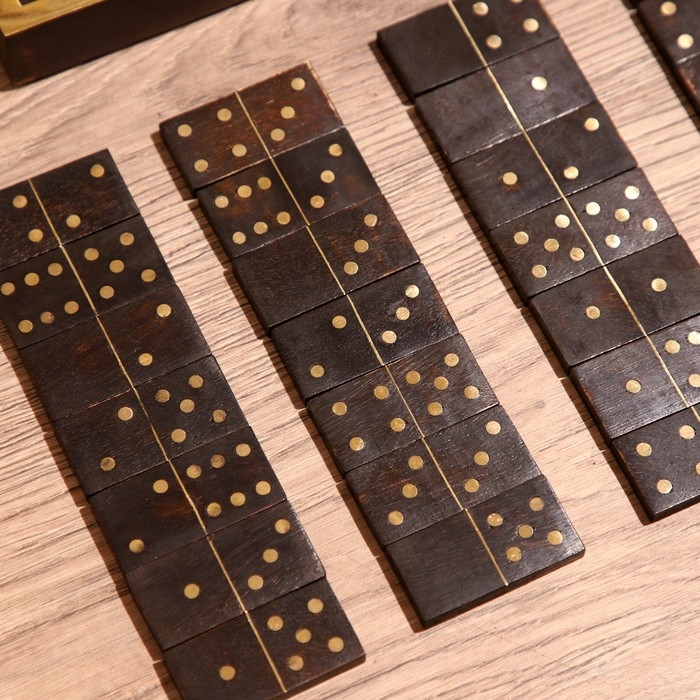 Игра настольная  Игра настольная "Домино" в коробочке 20х7х3 см, манговое дерево