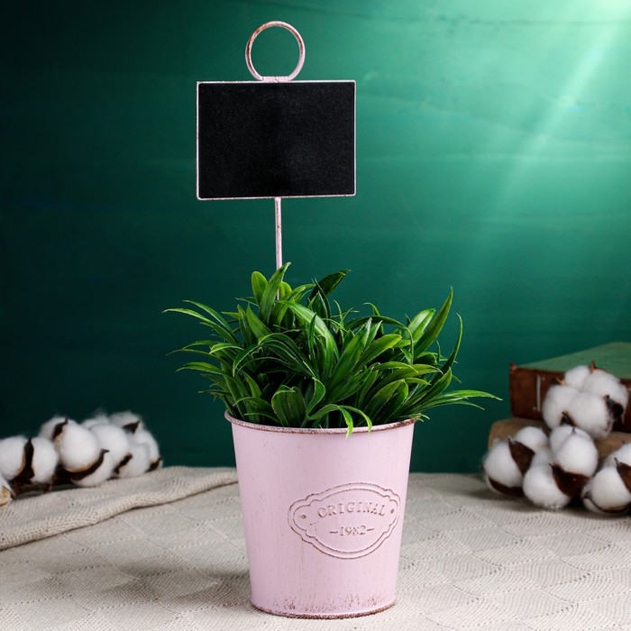 Кашпо  Кашпо "Ведерко Бьёрн" с табличкой для записей, МИКС, 10х8х10см