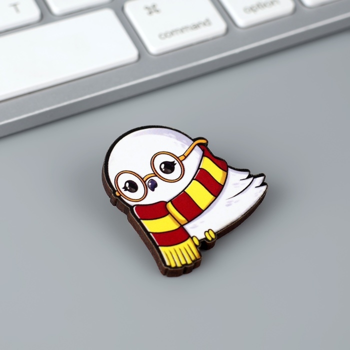 Значок деревянный «Сова», 3,5 х 3,2 см Значок деревянный «Сова», 3,5 х 3,2 см