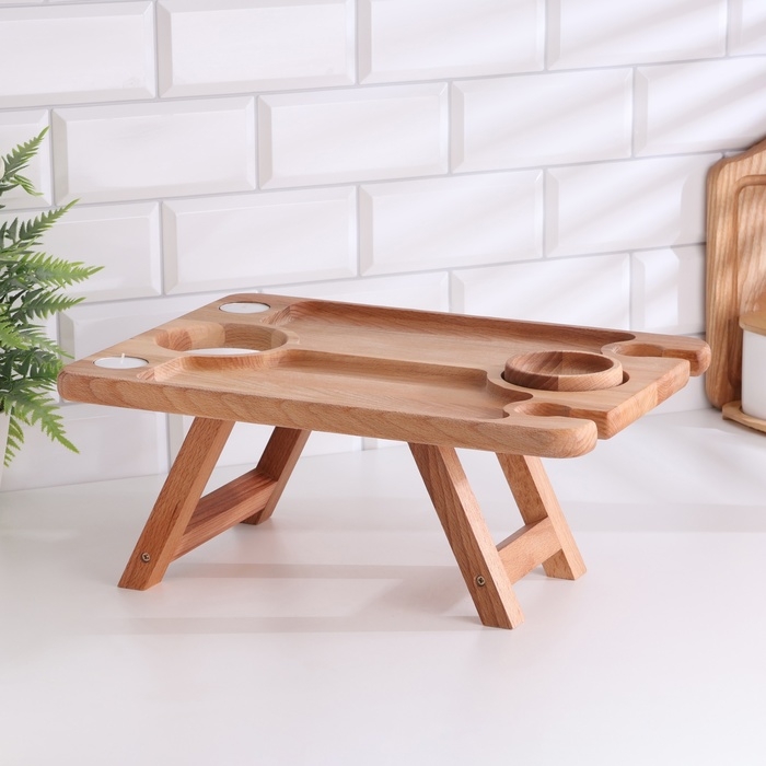 Менажница из бука  Менажница из бука "Винный столик прямоугольный" №4