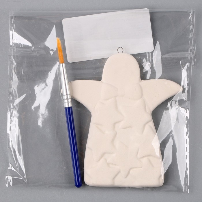 Новый год! Ёлочное украшение под раскраску «Ангел со звездами», с подвесом