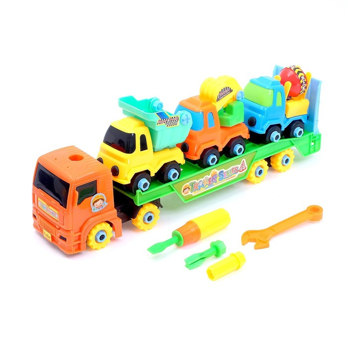 Конструктор винтовой «Автовоз», с 3 машинками Конструктор винтовой «Автовоз», с 3 машинками