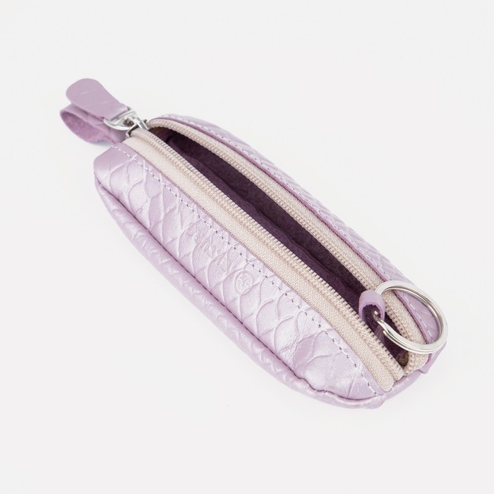 Ключница на молнии TEXTURA, длина 14,5 см, кольцо, цвет светло-сиреневый Ключница на молнии TEXTURA, длина 14,5 см, кольцо, цвет светло-сиреневый