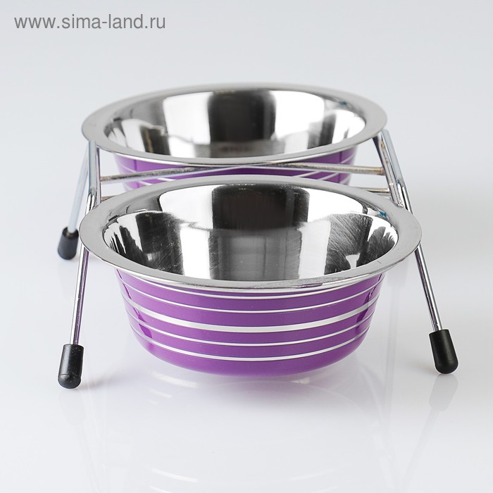 Набор из 2 цветных мисок на подставке, 2 х 350 мл Набор из 2 цветных мисок на подставке, 2 х 350 мл
