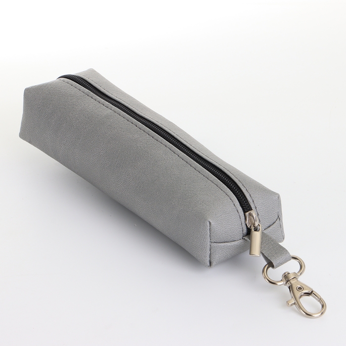 Ключница на молнии, длина 16 см, кольцо, карабин, цвет серый Ключница на молнии, длина 16 см, кольцо, карабин, цвет серый