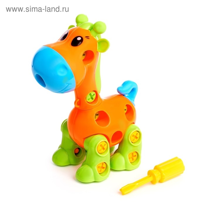 Конструктор винтовой «Жираф», 16 деталей, цвета МИКС Конструктор винтовой «Жираф», 16 деталей, цвета МИКС
