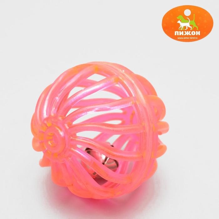 Набор из 2 пластиковых шариков с бубенчиком  Набор из 2 пластиковых шариков с бубенчиком "Завитушки", 4 см, микс цветов