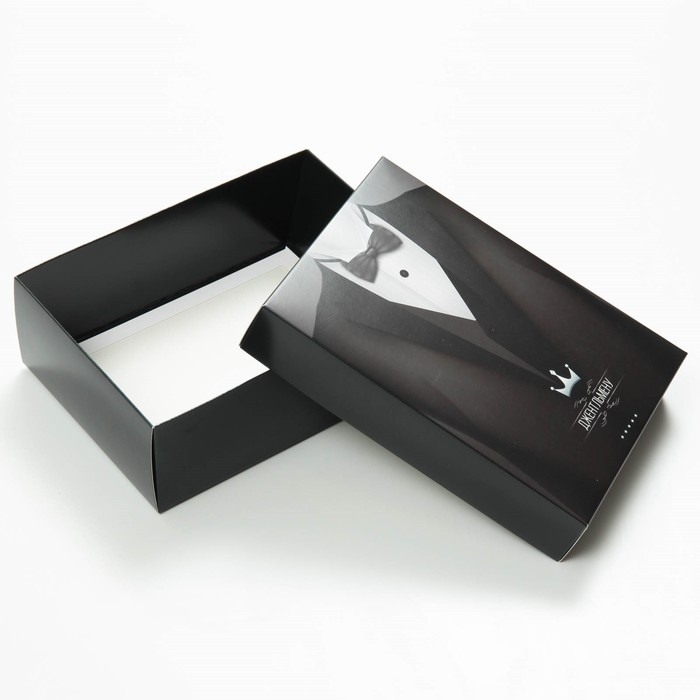 Коробка подарочная, крышка-дно, сборная Коробка подарочная, крышка-дно, сборная "Джентльмен", 21 х 15 х 7 см