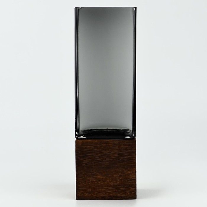 Ваза для цветов «Форест» из серого стекла 25,5×8×8 см