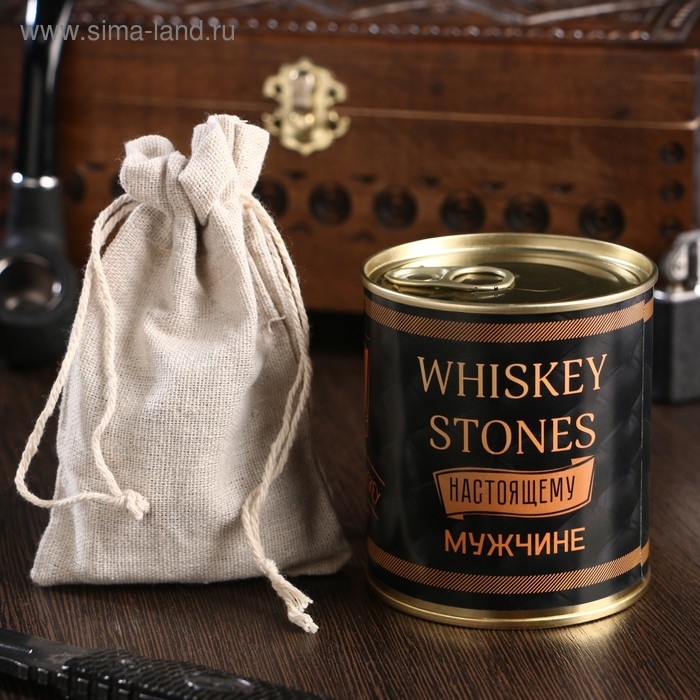 Набор камней для виски  Набор камней для виски "Whiskey stones. Vintage", в консервной банке, 9 шт.