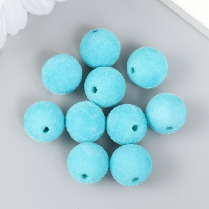 Бусины для творчества бархатное напыление Бусины для творчества бархатное напыление "Голубая вода" набор 10 шт d=1,4 см