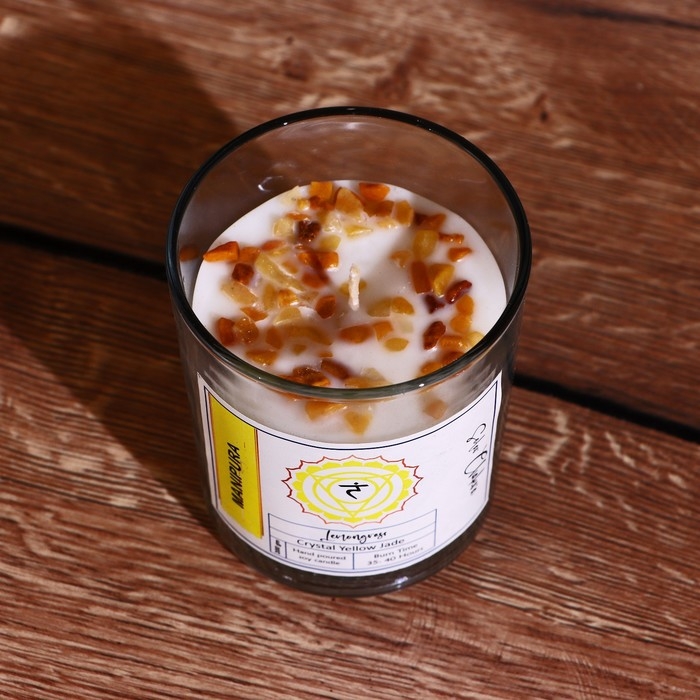 Свеча соевая  Свеча соевая "7 чакр" с кристаллами, 200 гр, Манипура