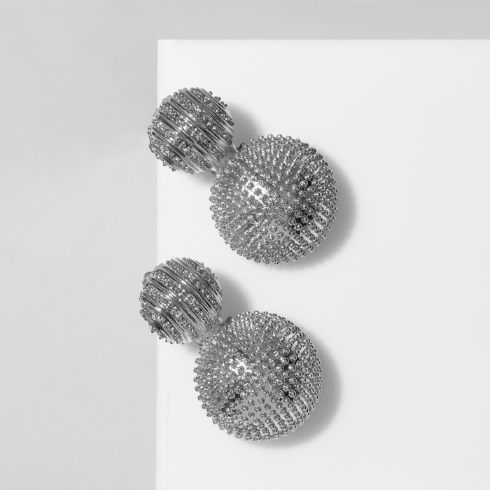 Клипсы «Рельеф», цвет серебро Клипсы «Рельеф», цвет серебро