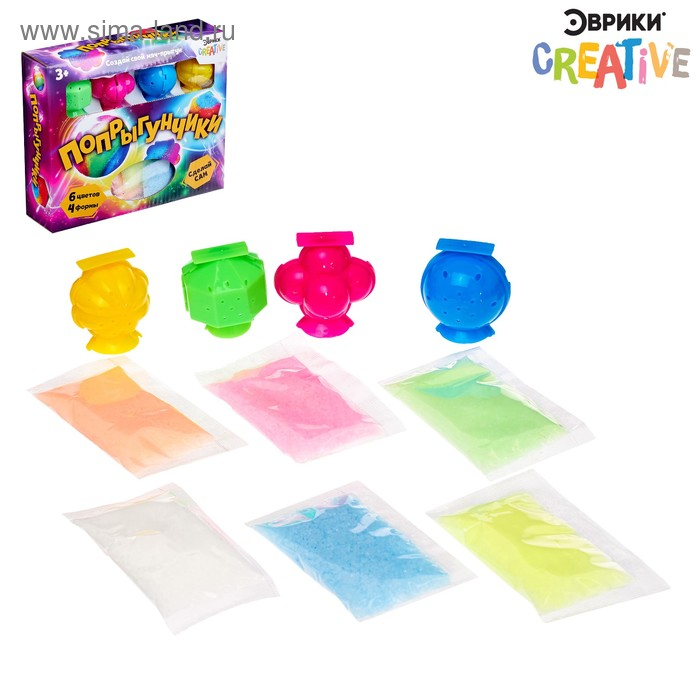 Набор для опытов «Попрыгунчики», 4 формы, 6 цветов
