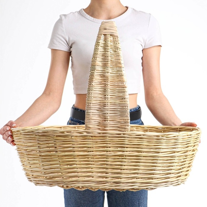 Корзина продуктовая, 62×41×18/50 см, ручное плетение, ива Корзина продуктовая, 62×41×18/50 см, ручное плетение, ива