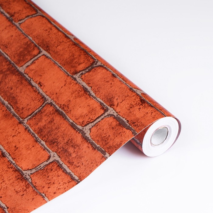 Пленка самоклеящаяся Кирпич коричневый 10м*45см Пленка самоклеящаяся Кирпич коричневый 10м*45см