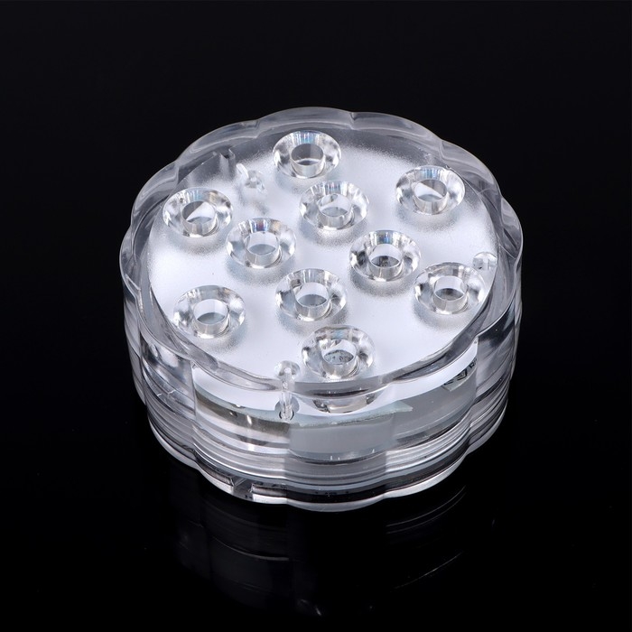 Светильник подводный, 10 LED, 3 Вт, IP68, RGB, от батареек 3*ААА (не в компл.) Светильник подводный, 10 LED, 3 Вт, IP68, RGB, от батареек 3*ААА (не в компл.)