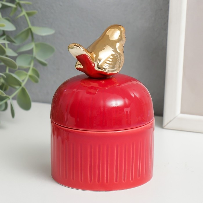 Шкатулка керамика Шкатулка керамика "Золотая птица. Купол" МИКС 11,5х8х8 см