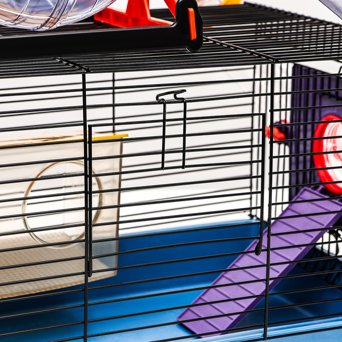 Клетка для грызунов малая с лабиринтом, колесом и домом, 40 x 25 х 22 см, микс цветов Клетка для грызунов малая с лабиринтом, колесом и домом, 40 x 25 х 22 см, микс цветов