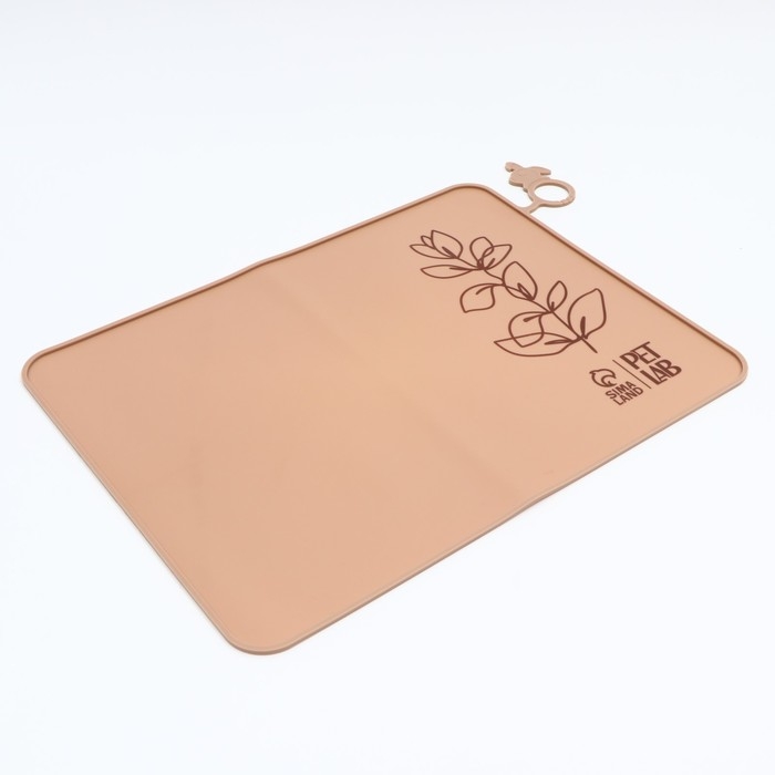 Коврик силиконовый под миску, 40 х 30 см, миндальный Коврик силиконовый под миску, 40 х 30 см, миндальный