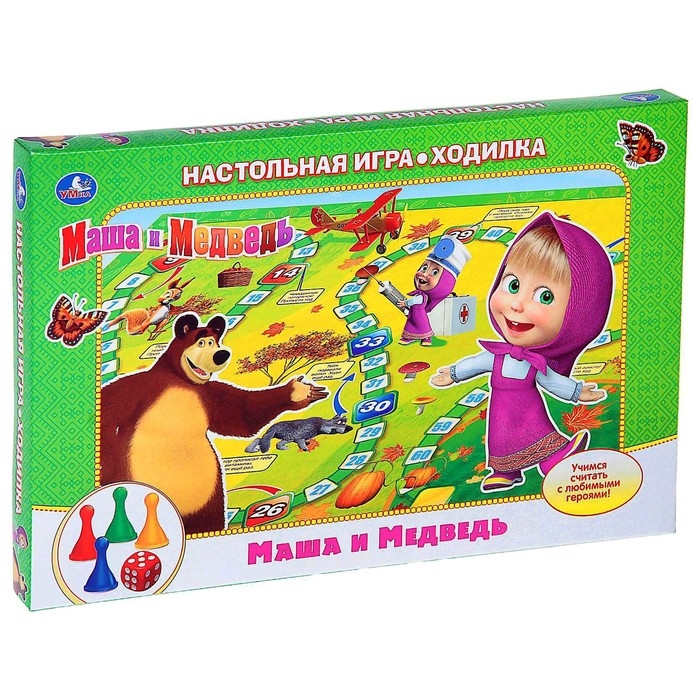 Настольная игра «Маша и Медведь», 2-4 игрока, 3+ Настольная игра «Маша и Медведь», 2-4 игрока, 3+