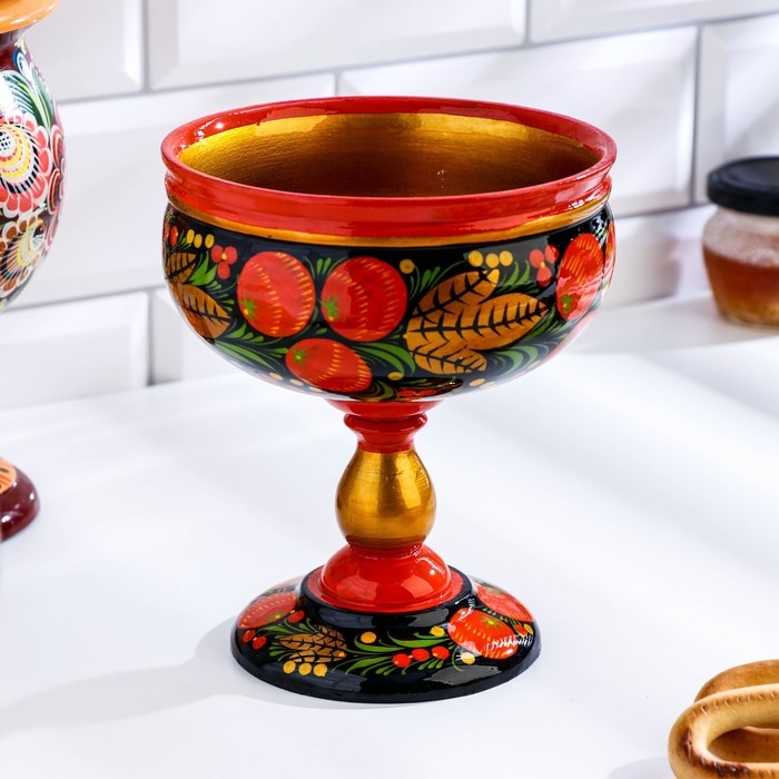 Фруктовница на ножке «Хохлома» Фруктовница на ножке «Хохлома»